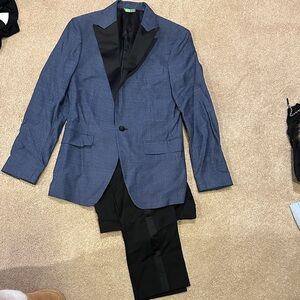 Bonobos Blue and Black Tuxedo Blazer and Pants